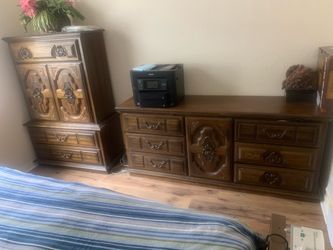 Wood dresser and chest