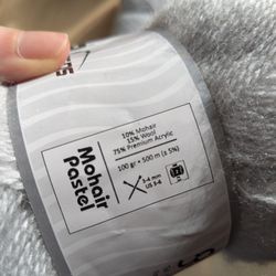 Light Grey Mohair/Wool/Acrylic Blend