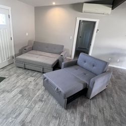 Two Convertible Sofas Couches