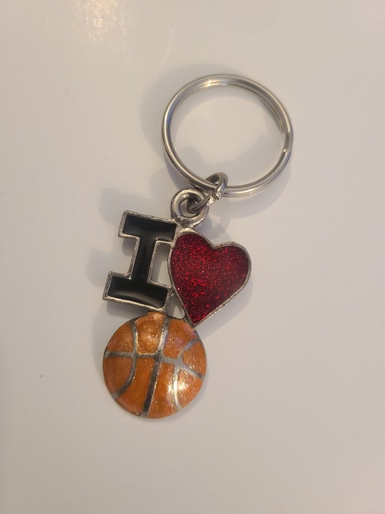 I ❤️ Basketball Keychain