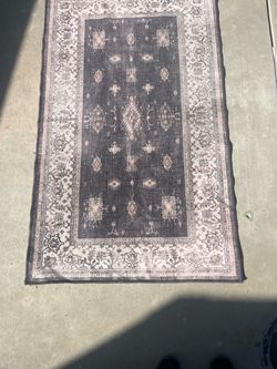 Dark Gray Traditional Persian-Style Area Rug