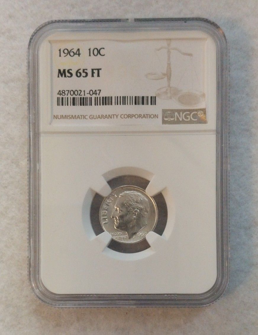 NGC Certified 1964 10c MS65 FT