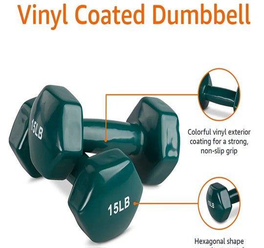 Amazon Basics Vinyl Coated Hand Weight Dumbbell Pair, Set of 2