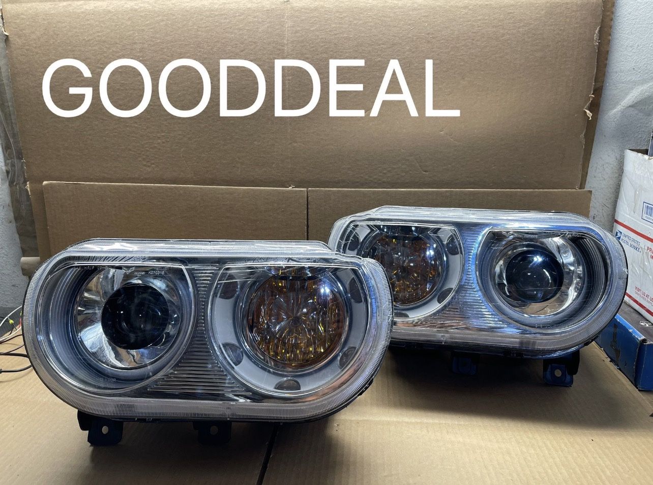 OH148 Fit 08-14 Dodge Challenger Headlight Pair