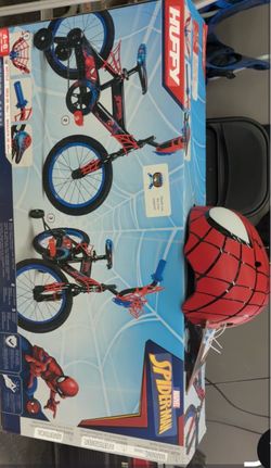 Spiderman bicycle with helmet