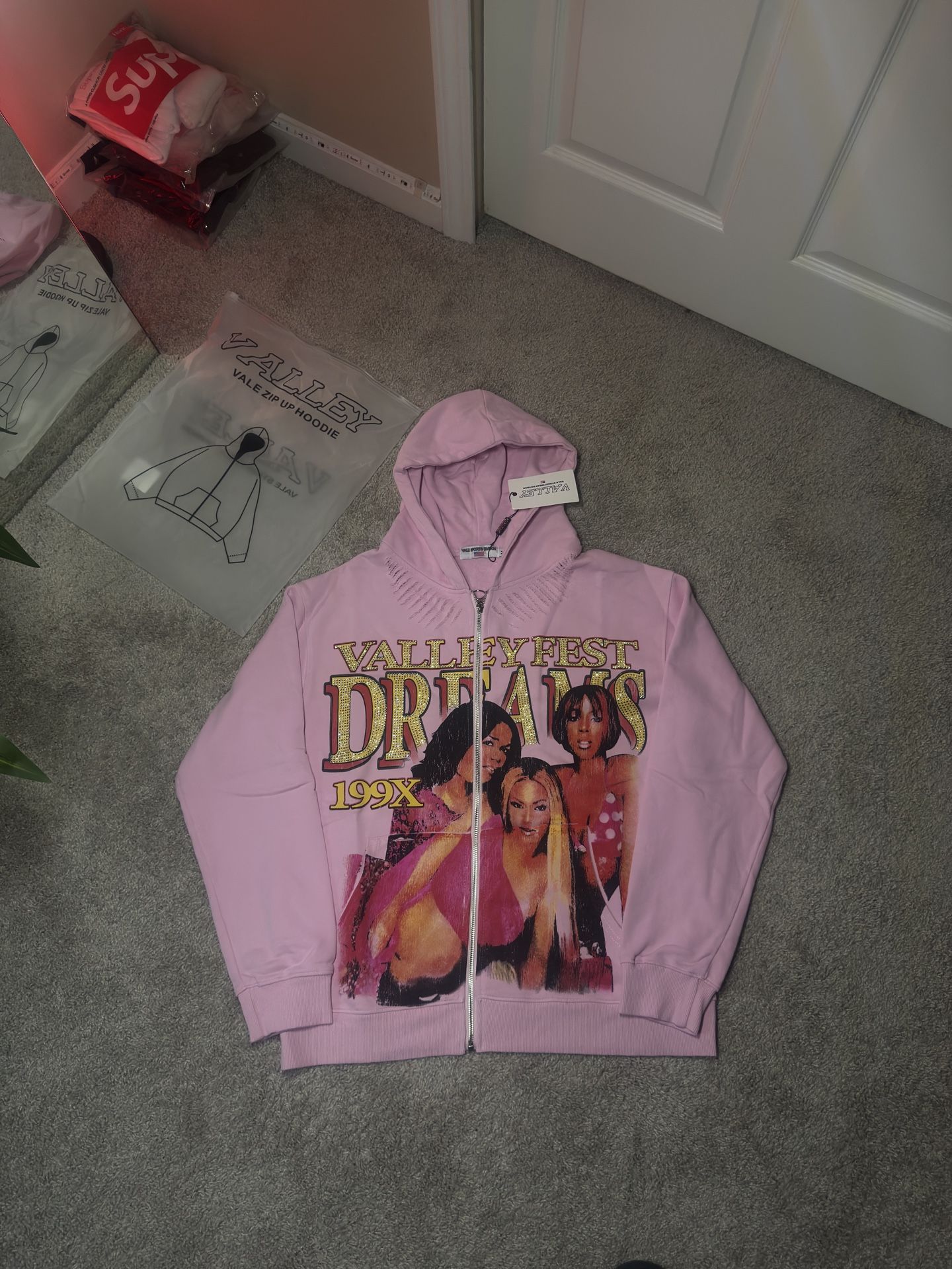 Vale rinestone zip up