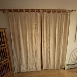 Classic Belgian Flax Linen Curtain, Potter Barn 3 Panels. 50x84