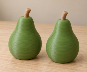 Harvest Pear Decor Pair, 3D Printed Autumn Shelf Pears, Custom Body and Stem Colors