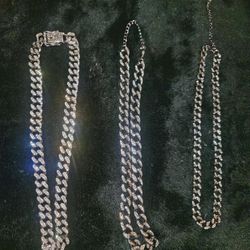 Stainless Steel Chains W Diamonds