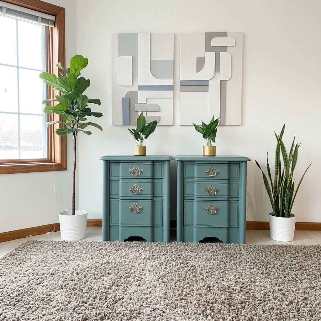💚Solid oak pair of vintage nightstands/end tables💚