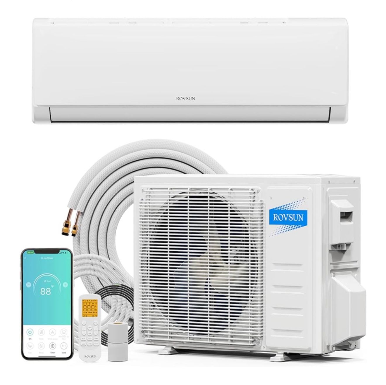 9000 BTU Wifi Enabled Mini Split Air Conditioner & Heater(Jh2687A)