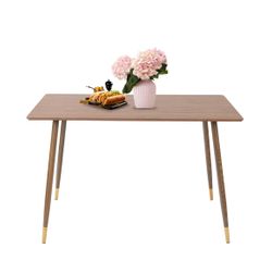 Homy Casa Rosa 47” Rectangular Wooden Dining Table in Walnut Finish