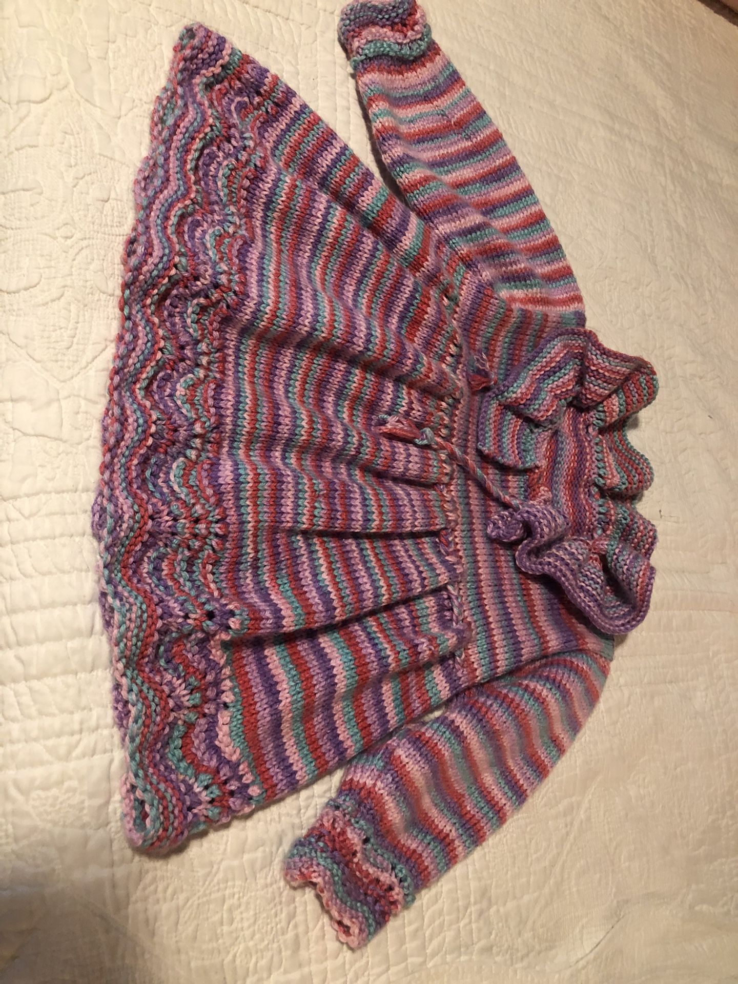 Hand Knit Toddler Girl Sweater Size 2T