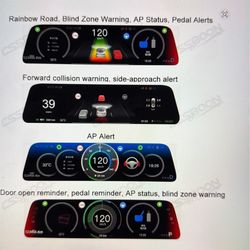 Side screen/monitor for Tesla Model 3/Y Dashboard 9.6" HUD Display Support Carplay Android Car Digital Screen for Tesla Model Y 2025/2026