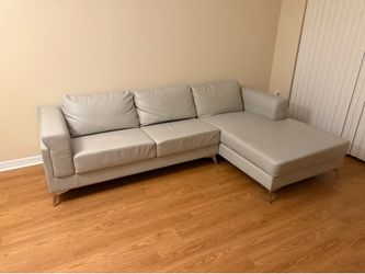 Modern Light Gray Sectional Sofa w Chaise