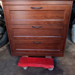  IKEA SONGESAND 3-drawer dresser in a brown finish. 