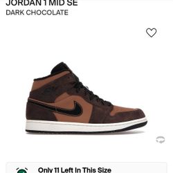 Jordan 1 Mid Chocolate Size 11.5
