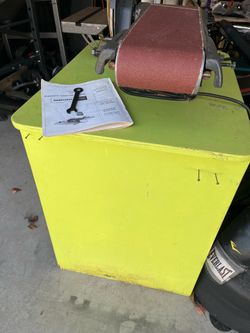 Bench sander disc and new belt
