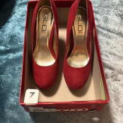 Deep Red Heels Size 7