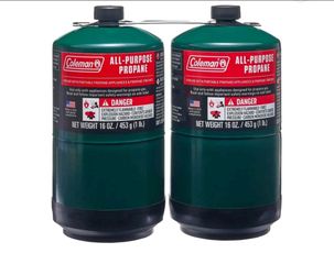Two pack propane bottles Coleman 16 Ounce Propane Gas Cylinder All-Purpose 1 lb 2-Pack brand new
