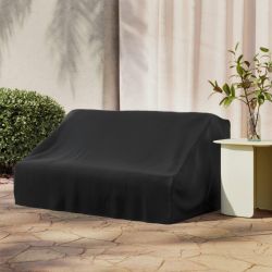 Outdoor Loveseat Cover Waterproof Black Polyester Patio Furniture Protector 52x34-Article Lubek