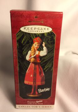 Collectible 1999 Hallmark Collector’s Series Handcrafted Russian Barbie Dolls of the World Ornament