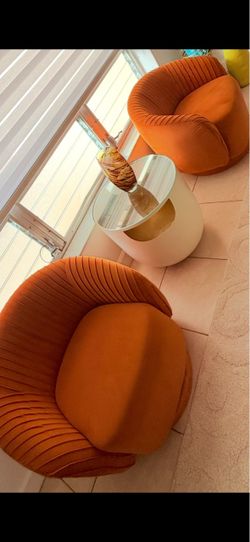 Two chairs with table
