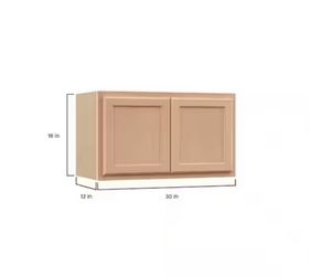 Hampton Bay Recessed Panel 30 in. W x 12 in. D x 18 in. H Assembled Wall Bridge Kitchen Cabinet in Unfinished