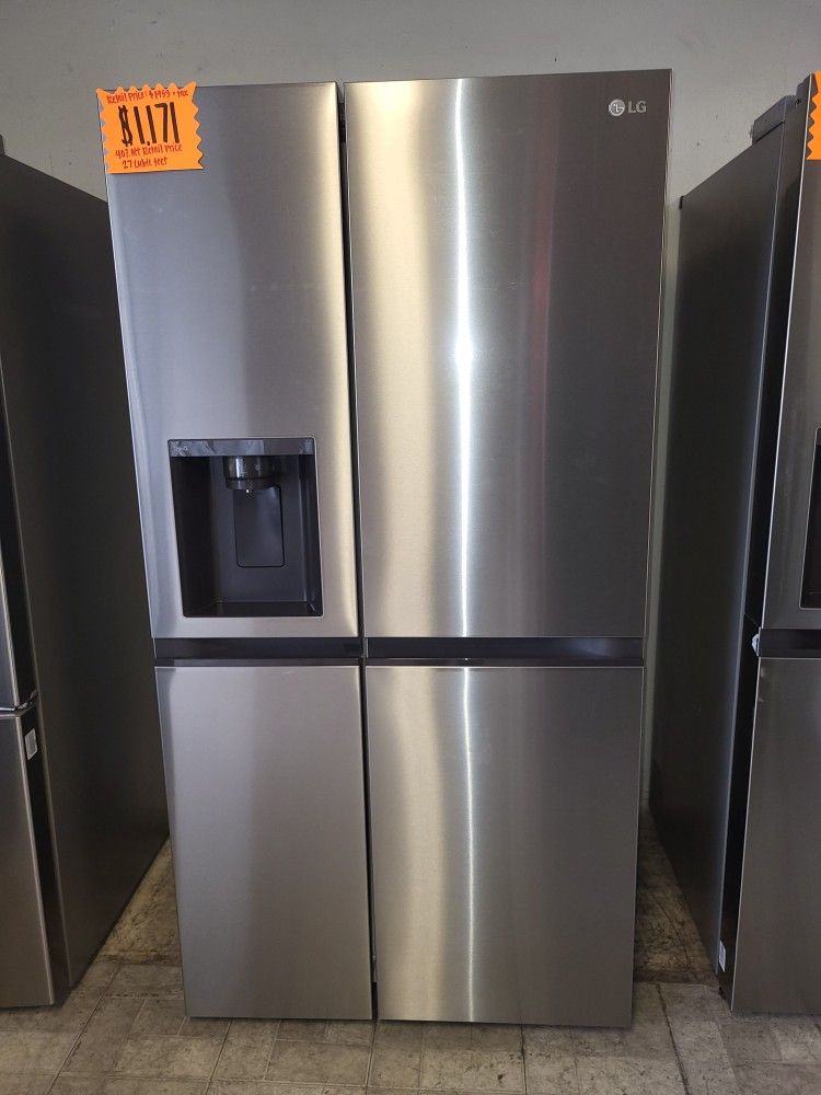 LG Side By Side Stainless Steel Craft Ice Maker 27 Cubic. Feet.
