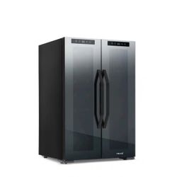 Shadow 20 in. Dual Zone Wine Cooler Refrigerator 12 Bottles & 39 Cans, Mirrored Wine and Beverage Fridge