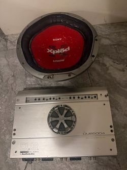 Xplod 15” subwoofer Audiobahn amp
