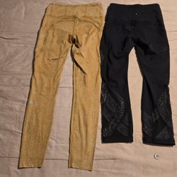 Lululemon Size 4 Leggings 1 Black Lace 1 Crushed Orange