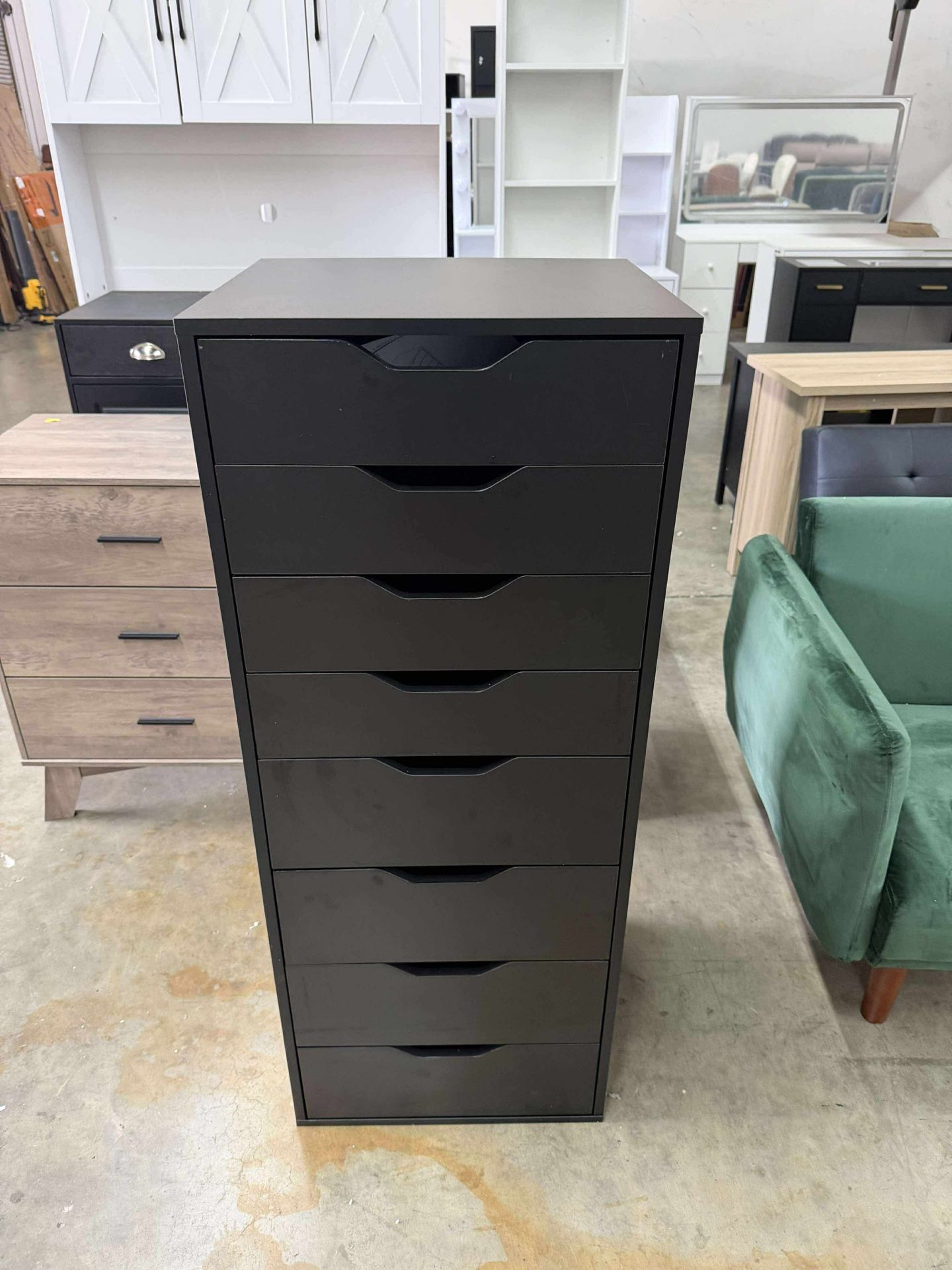 Tall Black Dresser, 8 Drawer Dresser