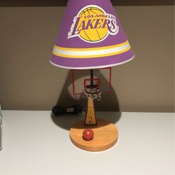 Los Angeles Lakers Lamp With Light Bulb And Lakers 2000 NBA Champions Pillow