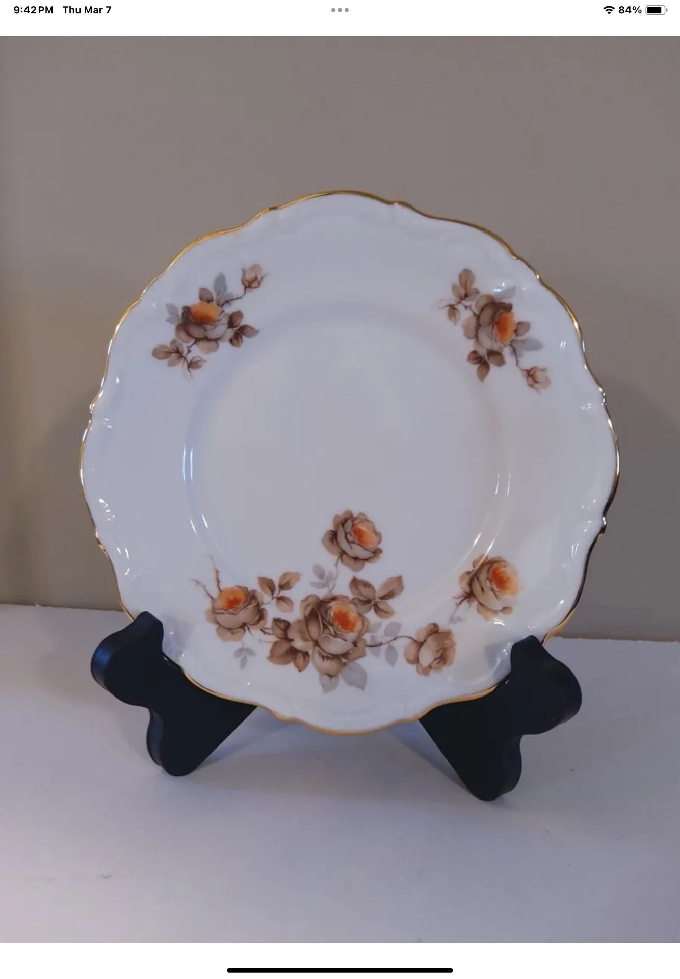 Winterling Finest Bavarian China Germany,Salad Plate Scalloped Trim With No. 123