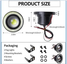 LED Fog Lights with Angel Eye Halo Ring – 2 Pack
