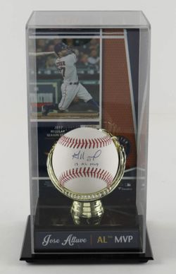 Jose Altuve Signed 2020 Spring Training Baseball Gold Glove Display Case / COA
