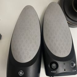 GE Compact Stereo Speakers with Volume & Power Controls