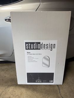 Brand New 24” x 36” Matte Black Arch Mirror – Modern Bathroom Decor