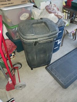 Trash Can On Wheels Needs Good Spray