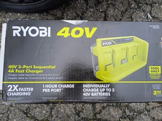 RYOBI 40V 3-Port Sequential 4A Fast Charger