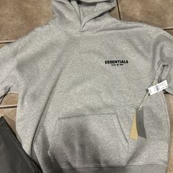 Fear of God Essentials Hoodie Grey NEW w/ Tags 🔥 Authentic Pullover Size Large