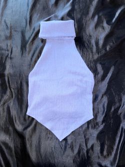 Forever 21 Ribbed Mock Neck Halter Top – Periwinkle Blue Size S