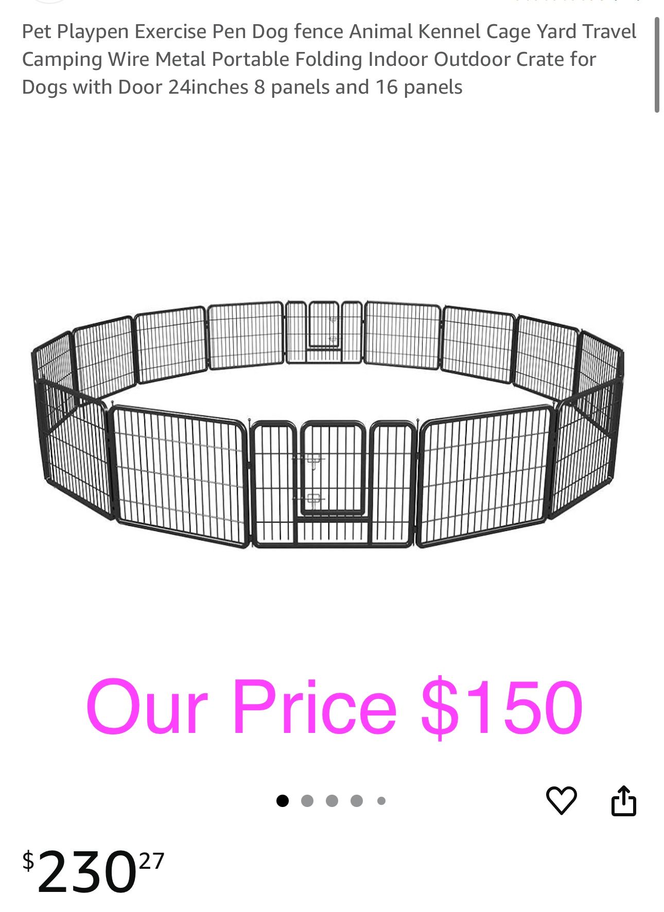 Pet Playpen Exercise Pen