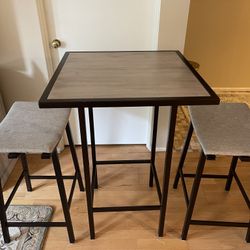 Wood And Metal Bar Height Small Table 