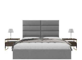 Gray Suede Bed Wall Panels Set Of 12