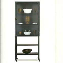 Beautiful, modern Raw Steel Glass Display Cabinet