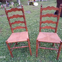 Ladder Back Chairs With Rush Seat