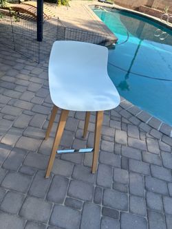 Brunner Barstool (German Design) Davies Furniture — Molded Shell, Wood Base (10 Available)