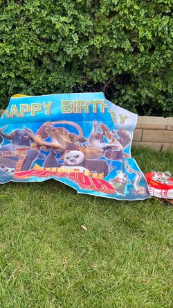 Kung fu panda birthday banner with cake/cupcake toppers
